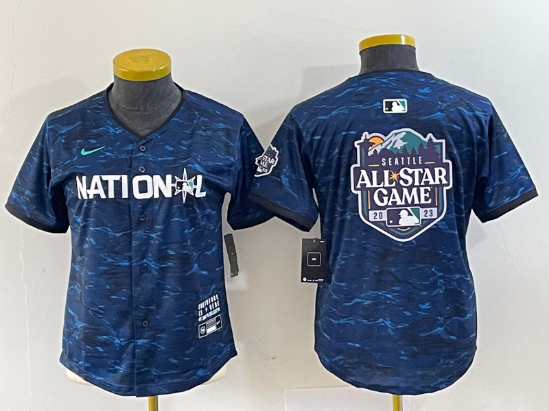 Women's 2023 All-star Royal Big Logo Stitched Baseball Jersey(Run Small)